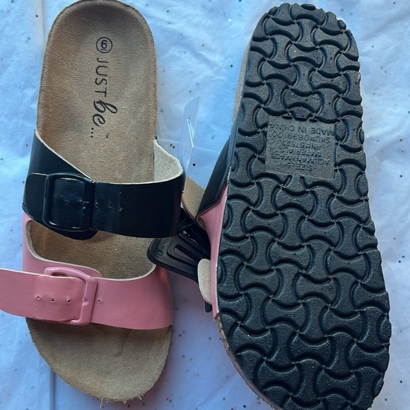 NWT PINK & BLACK SANDAL SZ 6 - Picture 2 of 3